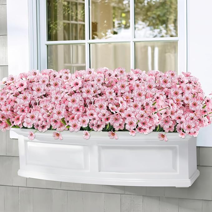 24PCS Artificial Pink Flowers for Outdoors, Realistic Silk Flowers | for - Image 6