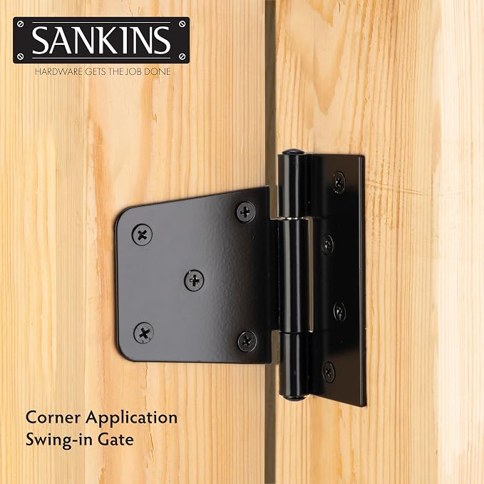 3-1/2" Heavy Duty Gate Hinges, Durable Gate Strap Hinges - Image 4