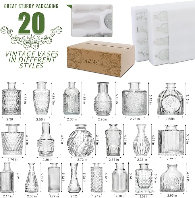 Arme Glass Bud vases in Bulk，Small Glass Flower Vase - Image 2