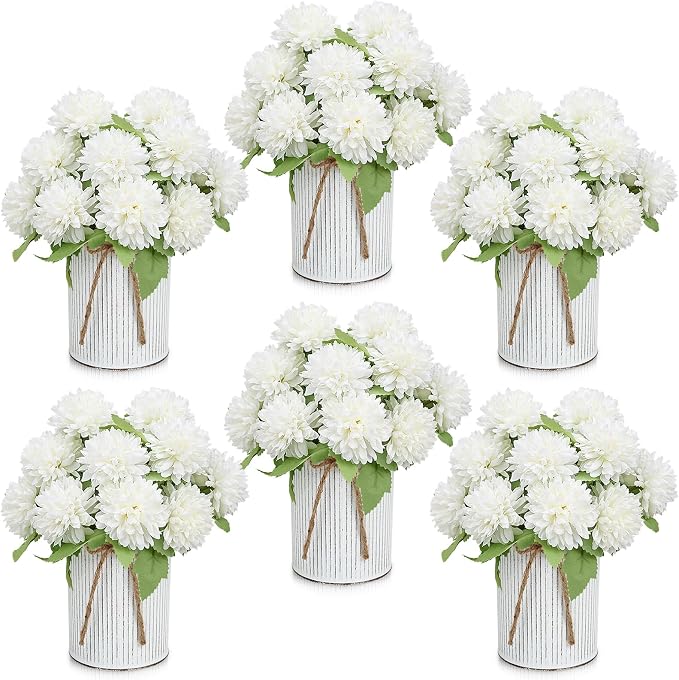 6 Set Pre-Made Flower Table Centerpieces by SEKNHOP