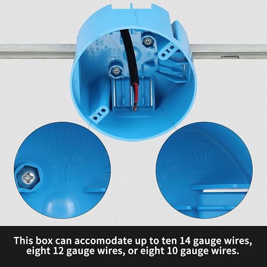 1 Gang Ceiling Fan Box, 50 lb, Round Nonmetallic, 6 Pack Blue | Nonmetallic old - Image 3