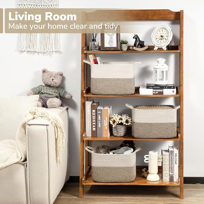 Goodpick Woven Storage Basket for Shelves, Light Brown | Stylish Gift Basket - Image 2
