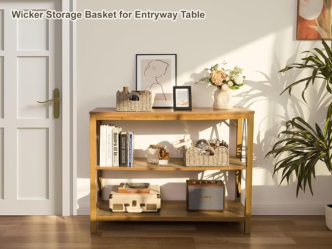StorageWorks Scalloped Wicker Basket, Hand-woven Rattan Baskets - Image 9
