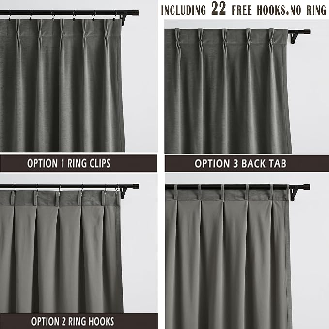 Kayne Studio Pewter Gray Velvet Pinch Pleated Back Tab Curtains 84Inch Long | - Image 3