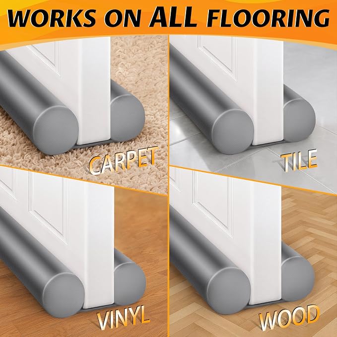MAXTID Large Door Draft Blocker 32" Grey Bottom Door Draft Stoppers - Image 6