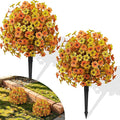 Alupssuc 2Pcs 20" UV Resistant Artificial Fall Ball Flowers by Alupssuc