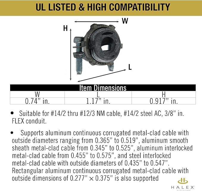 Halex 3/8 in. Clamp Type Connector - Image 3