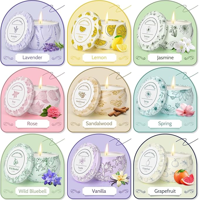 WarmEmbrace Scented Candles, Candle Set of 9 | Long-Lasting Candles - Image 3