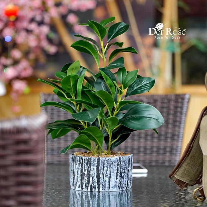 Der Rose 15.7" 2Pcs Faux Money Leaf Plants Indoor - Image 2