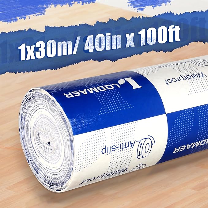 40inx100ft Heavy Duty Floor Protection Film, Reusable Cover Blue White - Image 2