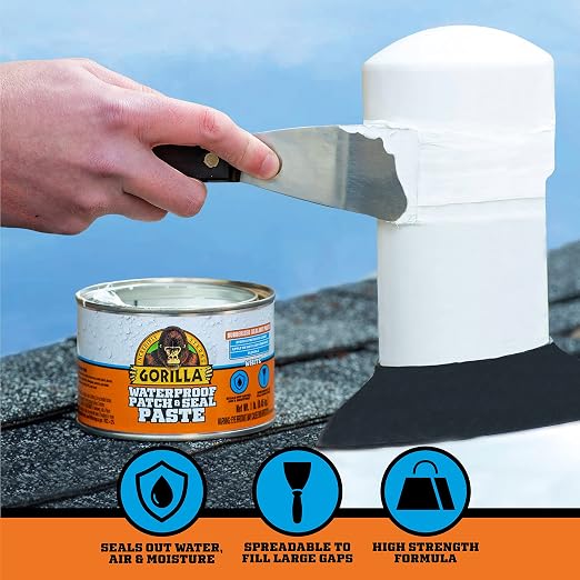 Gorilla Waterproof Patch & Seal Rubberized Sealant Paste, 1lb Can | Fills Large - Image 3