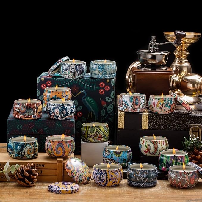 Howemon Scented Candles Gift Set, Natural Soy Wax Portable Travel Tin - Image 4