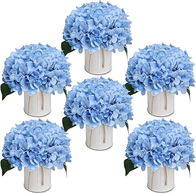 Pastel Blue Flower Table Centerpieces by DIYDOFUN