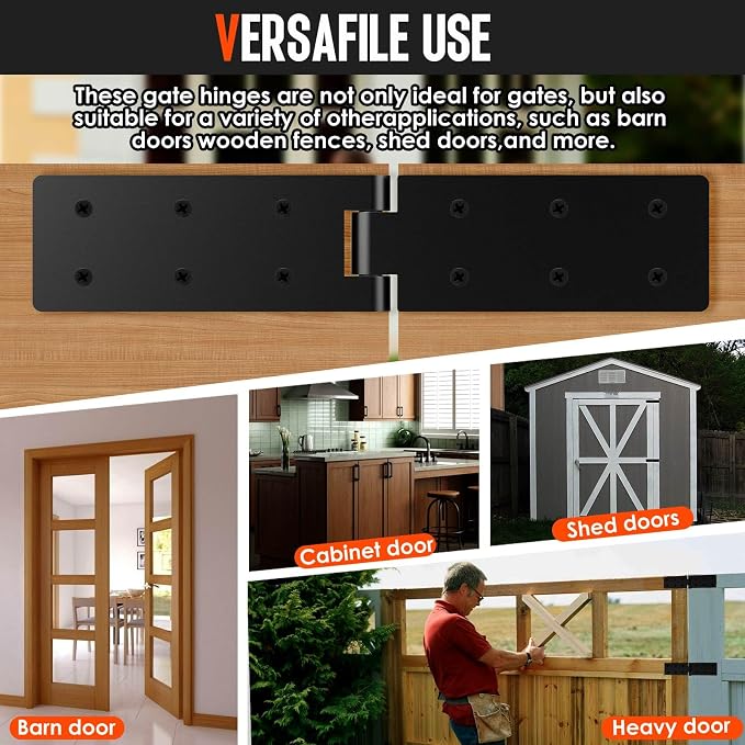 Heavy Duty Wood Door Hinges, 270° Gate Hinges - Image 7