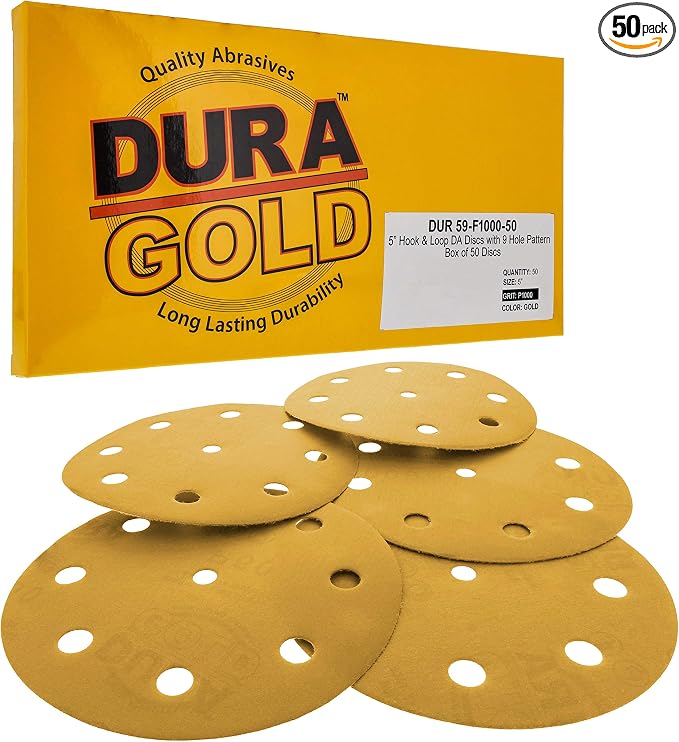 Dura-Gold Premium 5" Gold Sanding Discs by Dura-Gold