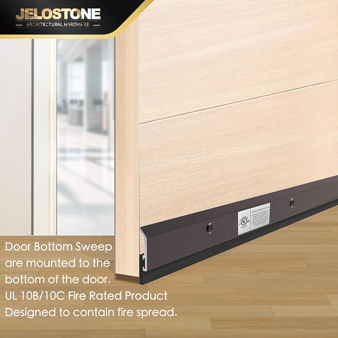 2 Pack - 48'' Commercial Door Bottom Sweep JS-N315, Heavy Duty Aluminum - Image 5