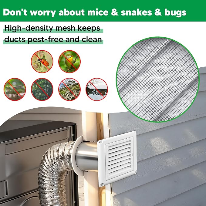 4 Inch Outside Dryer Vent Cover Hood - Image 5