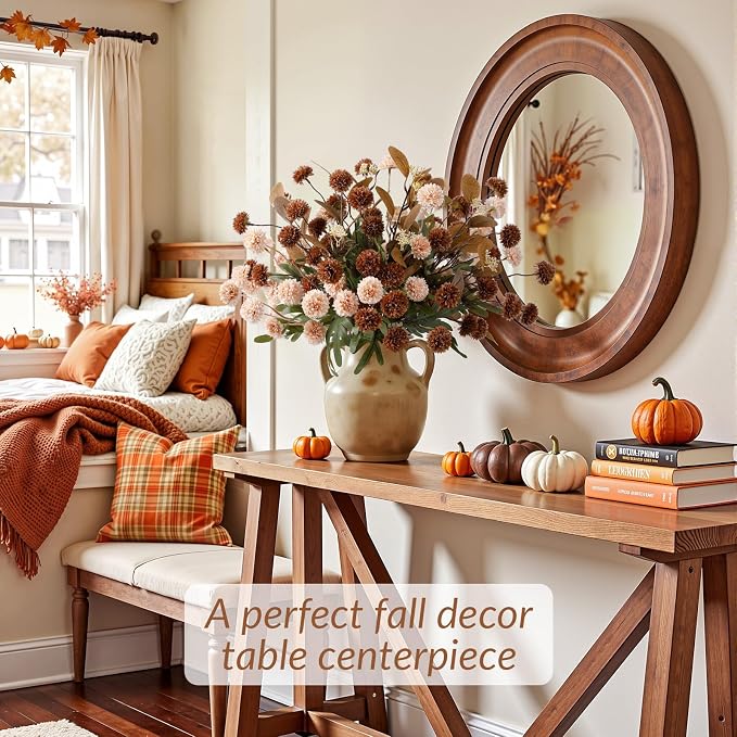 Alupssuc 16 PCS Silk Mums Artificial Fall Flowers - Image 9