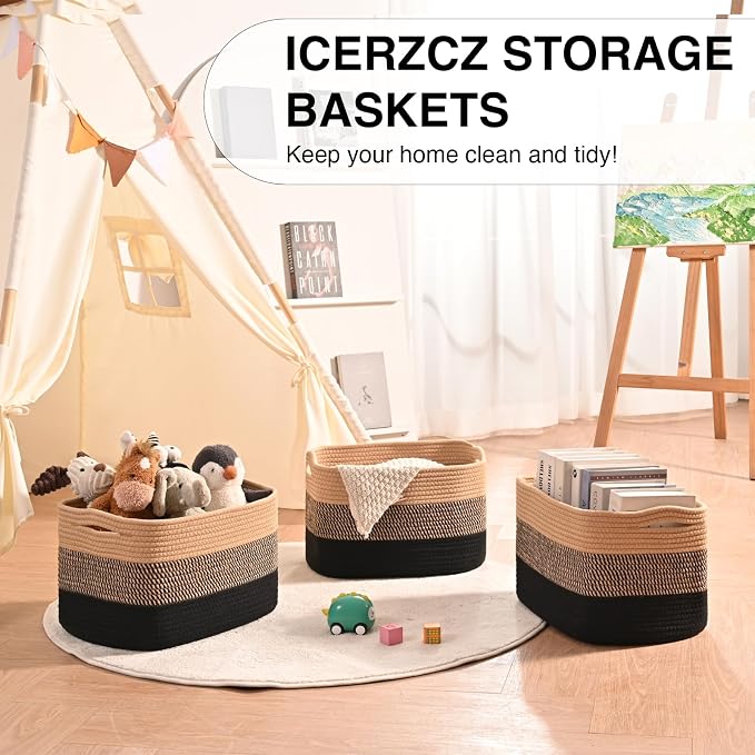ICERZCZ Storage Baskets for Organizing Shelves, Decorative Baskets for Storage - Image 6