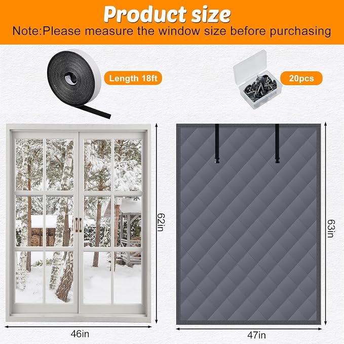 NNG 3 Layer 47x63in Thermal Insulated Window Cover - Image 2