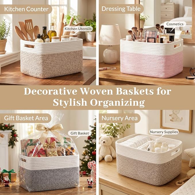OIAHOMY 4 Pack Storage Basket, Closet Organizer - Image 7