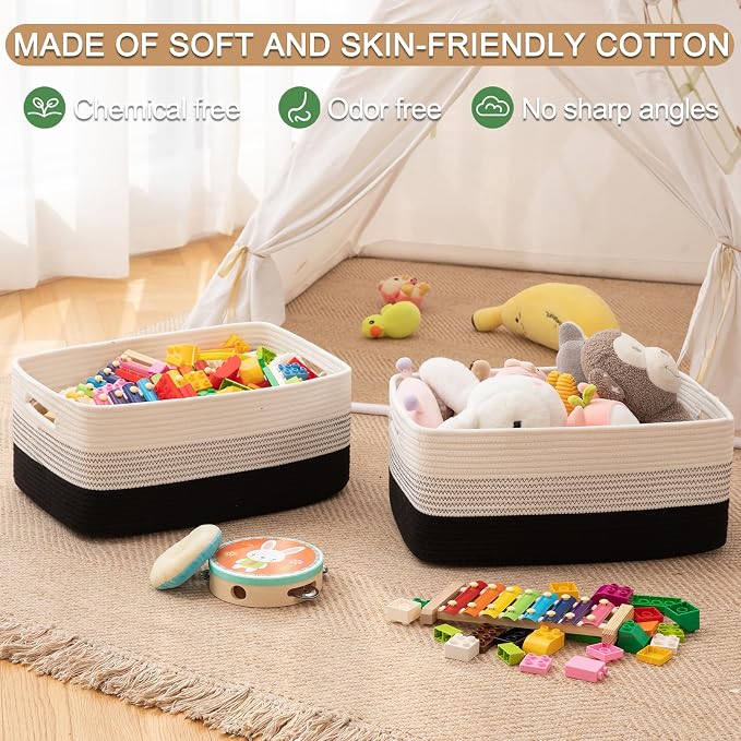 OIASKET Large Storage Basket for Organizing, Woven Rope Basket for Shelves - Image 5