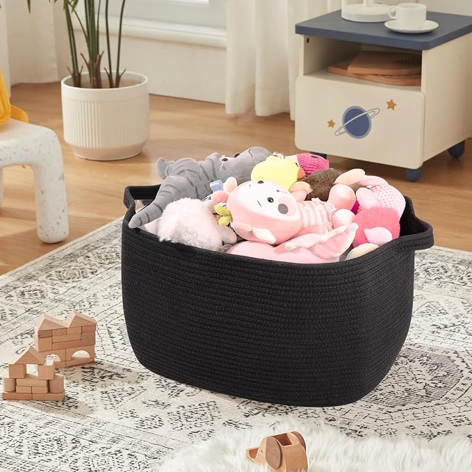 OIASKET 70L Large Blanket Basket, 21.6" x 16.9" x 11.8" Woven Storage Basket - Image 4