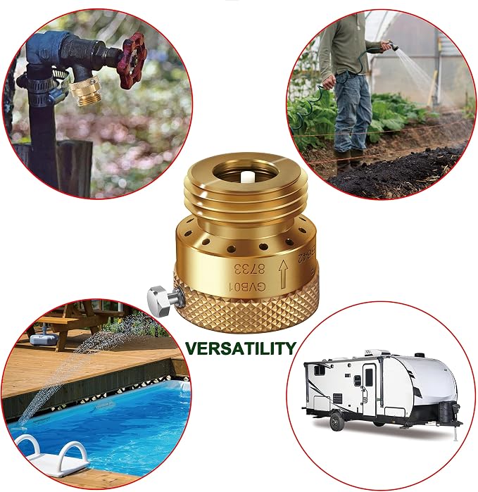 5 Pack SUNROAD Lead-Free Brass 3/4" Inch MHT Hose Bibb Connector Backflow - Image 6