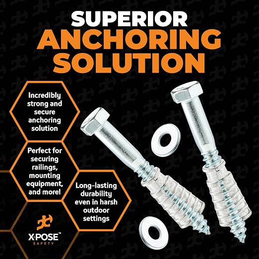 Concrete Anchors Set with 4" Lag Bolt, Lag Shield and Washer - Image 6