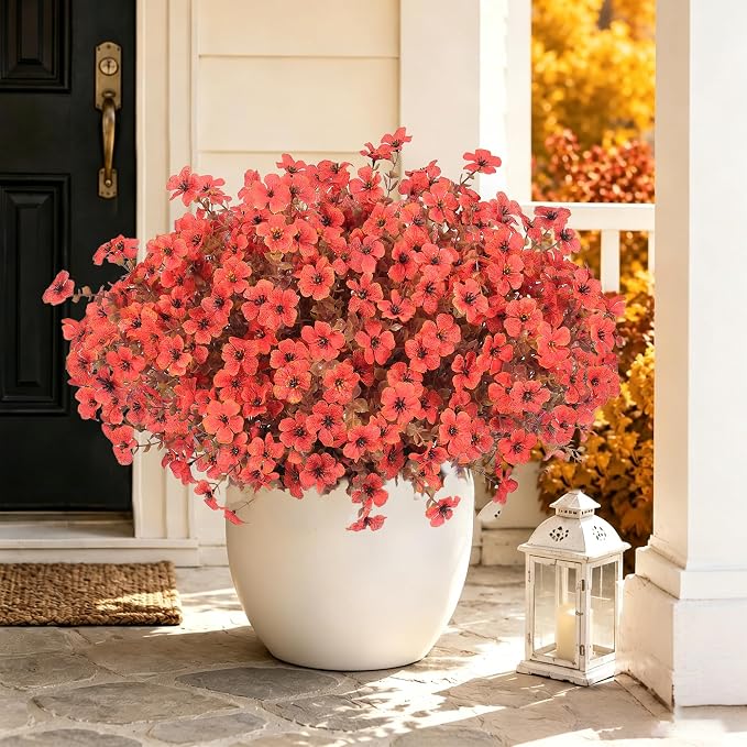 Artificial Faux Mums Flowers Plants - Image 8