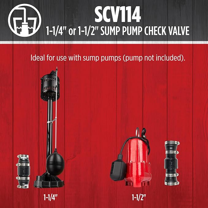 Red Lion SCV114, 1-14" and 1-1/2" ABS Sump Pump Check Valve - Image 7