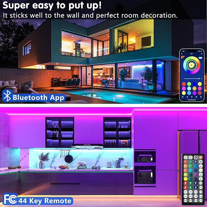 Keepsmile 100ft Led Strip Lights Bluetooth Smart App Control Music Sync Color - Image 3