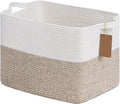 Goodpick 50L Large Woven Rope Storage Basket, Light Brown | 18" × 14" × 12" by Goodpick