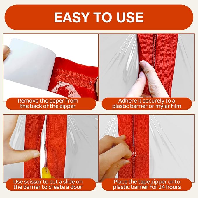 YUQILIN Heavy Duty Zipper Door for Dust Barriers, Heavy-Duty Dust-Proof - Image 6