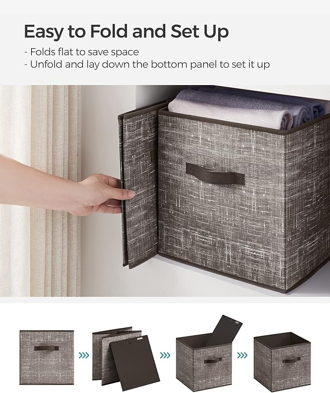 SONGMICS Storage Cubes, 13-Inch Foldable Closet Organizers | Non-Woven Fabric - Image 6