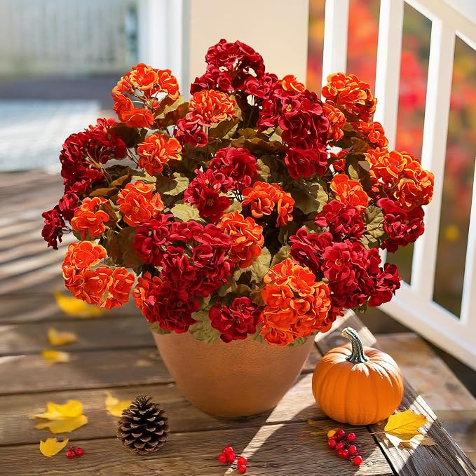 Fake Geraniums Artificial Flowers - Image 8