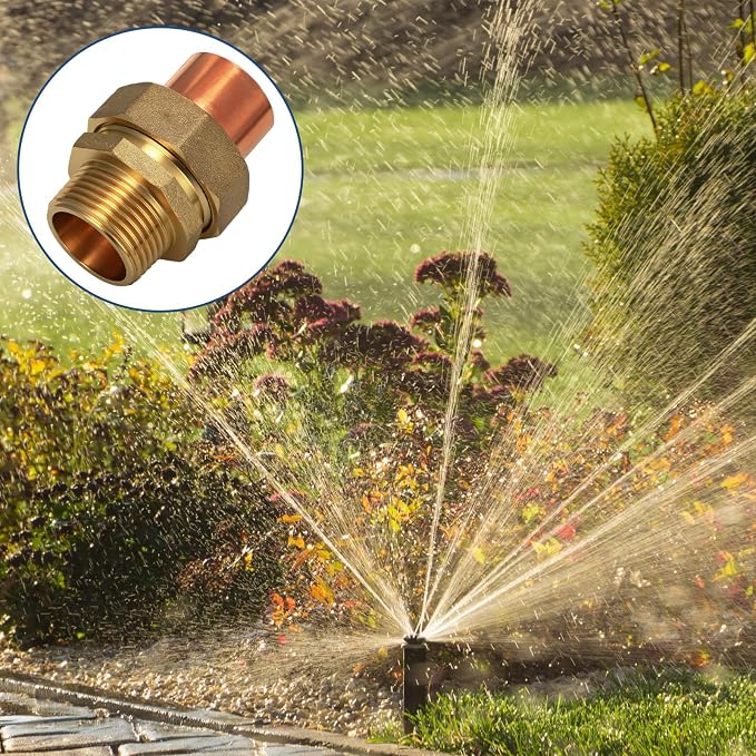 2 Pack 1" C x MIP LF Brass Pipe Copper Union Sweat to Male | - Image 6