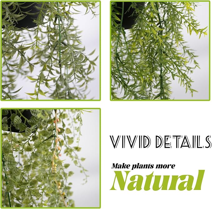 3 Packs 18.5" Fake Hanging Plants - Image 5