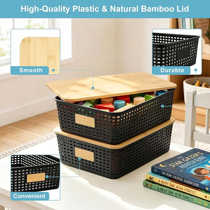 4 Pack Plastic Storage Bins - Image 2