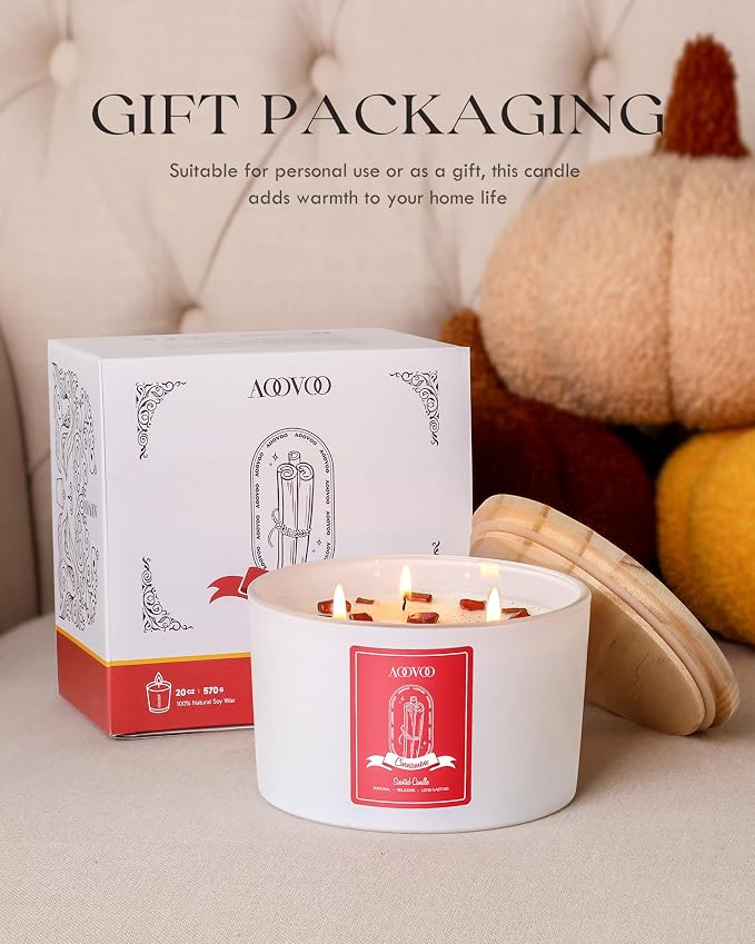 AOOVOO Apple Cinnamon Scented Candles - Image 7