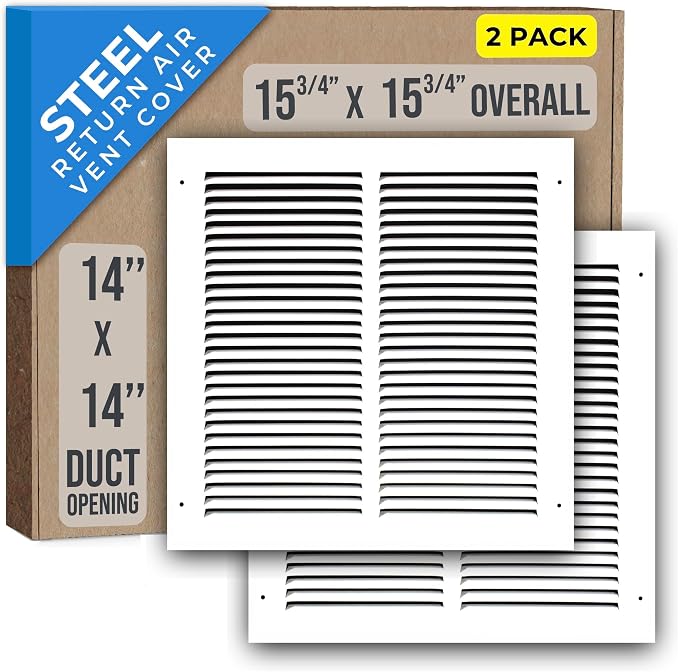 Fits 14x14 Duct Opening | Steel Return Air Grille by Handua | Vent Cover Grill by Handua