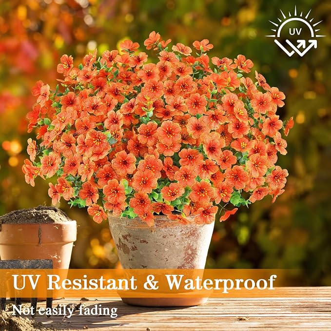 AGIRL Artificial Fall Flowers Fake Mums Outdoor, Faux Plant Porch Decor Home | - Image 3