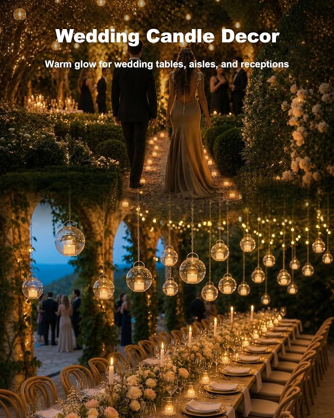 Homemory 50-Pack Flameless Tea Lights Candles Battery Operated, 200+ Hours | - Image 6