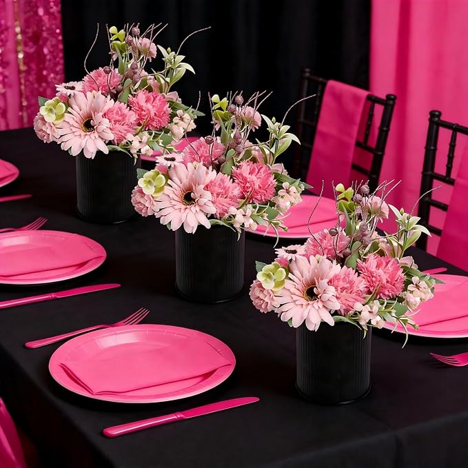 Hot Pink & Rose Gold Artificial Flowers Table Centerpieces | Set of 6 Pre-made - Image 2