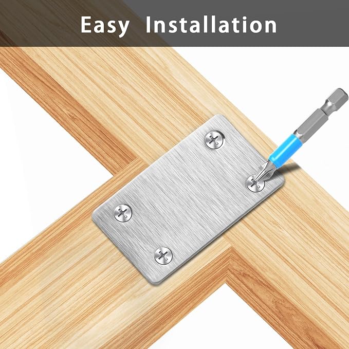12 Pcs Mending Plate, 2.37 x 1.5 inch Stainless Steel Flat Plates - Image 3