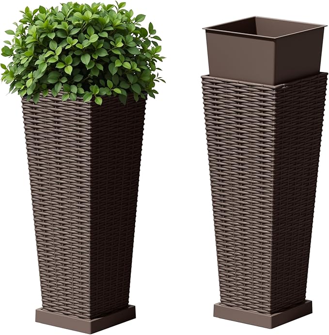 Devoko Resin 23.6'' Tall Planters by DEVOKO