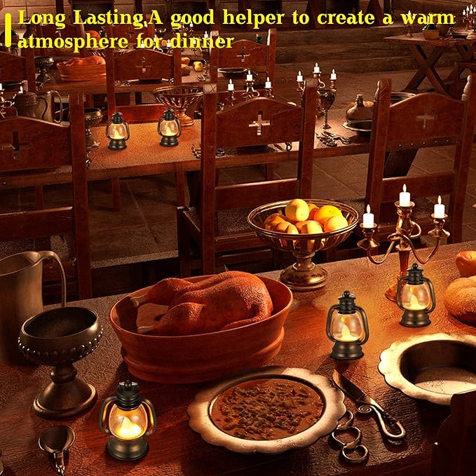 Ferraycle 12 Pcs Mini Lanterns 4 Inch Black Lamp Table Decor | Western Cowboy - Image 6