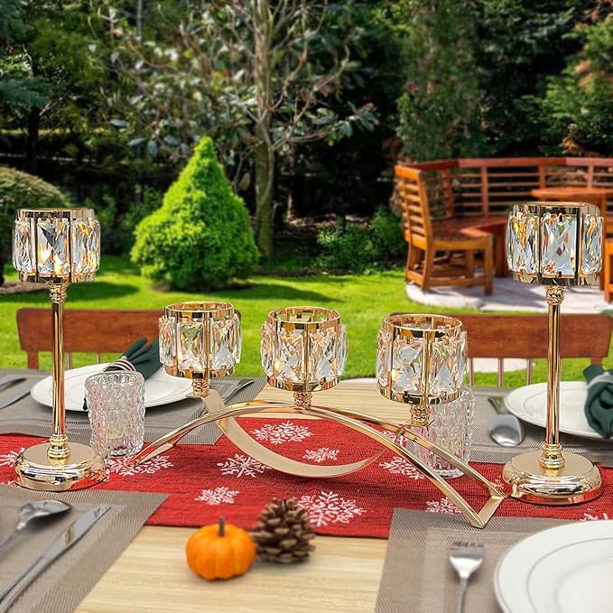 Crystal Bowl Tealight Candelabra Votive Candle Stand/Candleholder Sets - Image 6