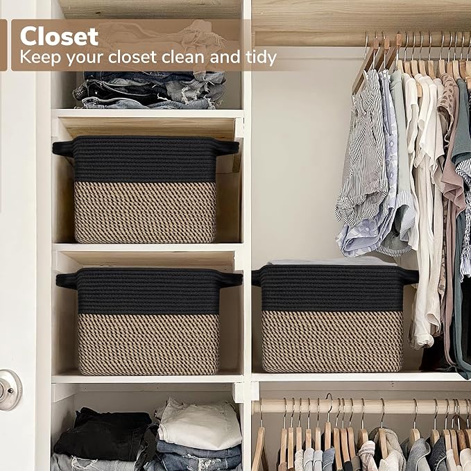 Goodpick Woven Storage Basket for Shelves, Wicker Baskets for Books, Toys & - Image 6