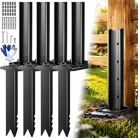VANCASTLE Fence Post Repair Kit Adjustable, Quick-Fix Support by VANCASTLE